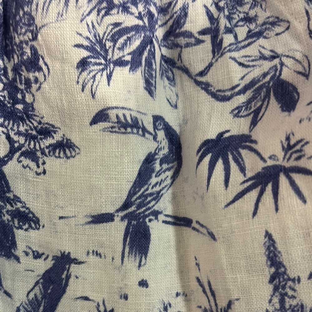 Joie Linen Blue and White Tropical Print Skirt - Picture 6 of 6